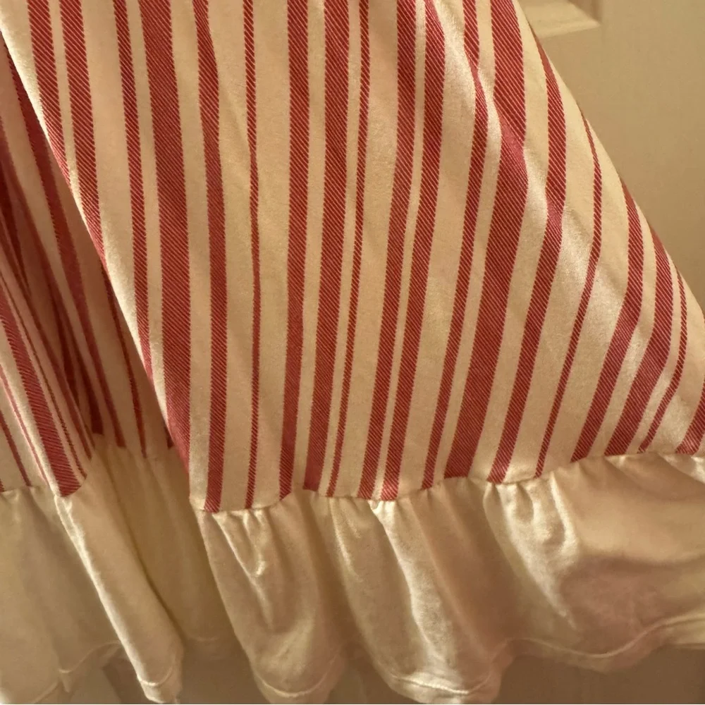 WILDLING 2T* -3T Girls Peppermint Striped Maxi Lounge Dress Red & White w Ruffle